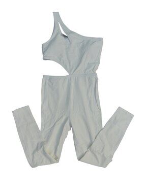 GIGI C Rory Jumpsuit cutout textured white size L Women's activewear sporty